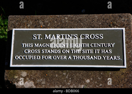St.-Martins Kreuz Plaque in Iona Abbey Stockfoto