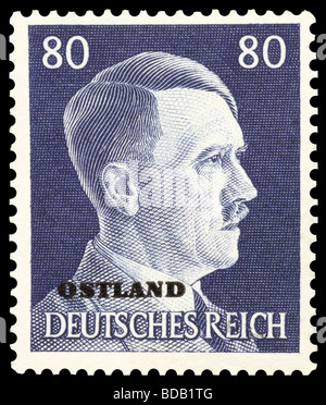 Adolf Hitler auf Deutsche Briefmarke Stockfoto