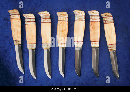 Traditionellen finnischen handgemachten Puukko Messer Stockfoto