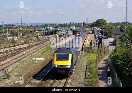 Erste große Western HST-Köpfe aus Didcot Parkway mit einem London Swansea-Service auf 11 08 09 Stockfoto