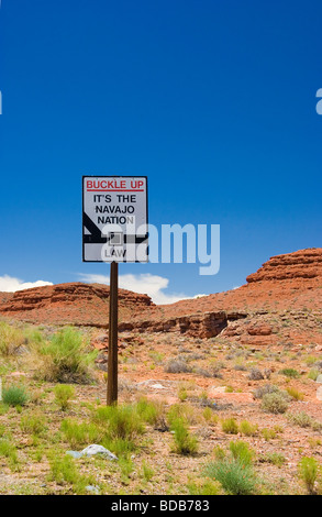Navajo Gebiet Zeichen Stockfoto