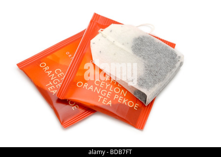 Orange Pekoe / Ceylontee, Teebeutel Stockfoto