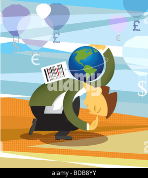 Konzeptbild, Inflation in der Wirtschaft darstellt Stockfoto