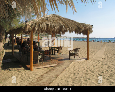 Jetee Strand Cocktailbar Paleochora Kreta Griechenland Stockfoto