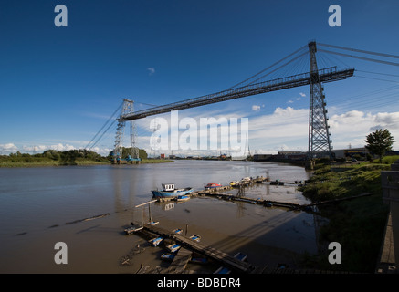 Newport-Transporter-Brücke über den Fluss Usk, Newport, South Wales UK Stockfoto