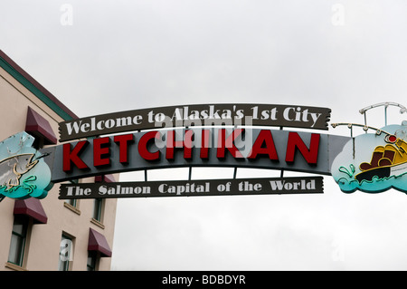 Ketchikan Alaska, die Lachs-Hauptstadt der Welt Stockfoto