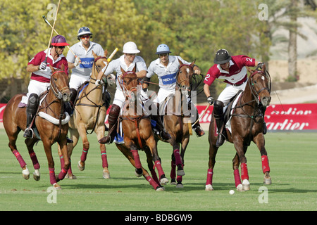 Polospiel während Carter International Dubai Polo Challenge 2007, Vereinigte Arabische Emirate Stockfoto