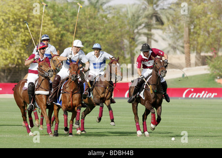 Polo-Spiel, Dubai, Vereinigte Arabische Emirate Stockfoto