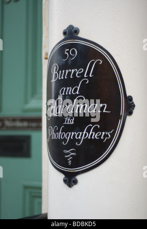 Plakette außerhalb ehemalige Atelier des Fotografen Edward Chambre Hardman Stockfoto