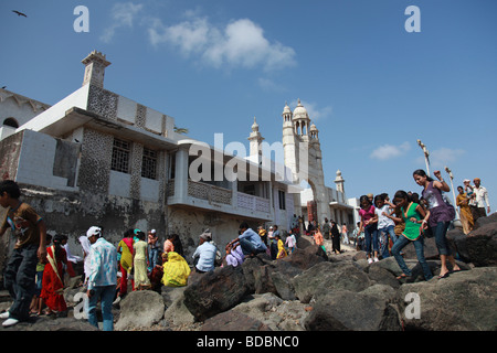 Die Haji Ali Dargah Mosque befindet sich im südlichen Mumbai Indien Stockfoto