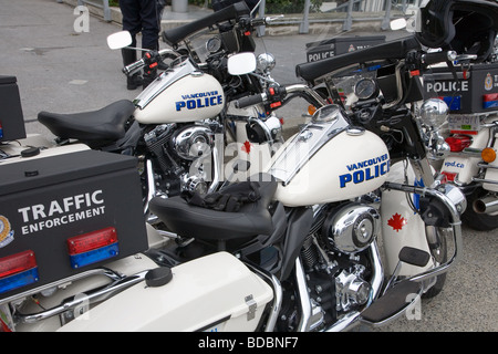 Vancouver Polizei, die Harley Davidson Motorräder Stockfoto