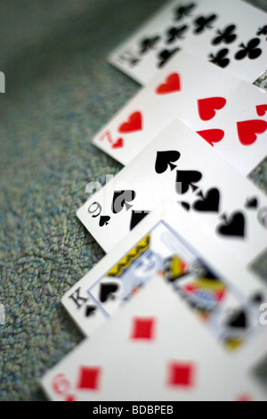 Eine Reihe von Spielkarten. Stockfoto