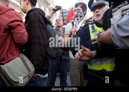 G20-Proteste am London 2009. Stockfoto