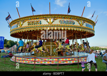 Bunte Merry Go rund um auf 2009 getroffenen Bristol Balloon Fiesta, uk Stockfoto