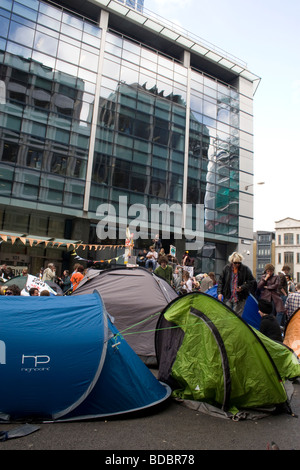 G20-Klima-Camp in London. Stockfoto