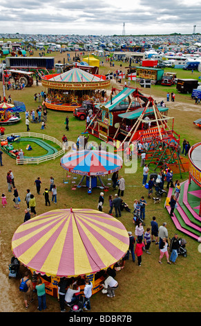 eine Luftaufnahme des Messegeländes in der Nähe von Truro in Cornwall, Großbritannien Stockfoto