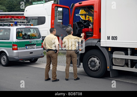 Polizeikontrolle, Deutschland Stockfoto