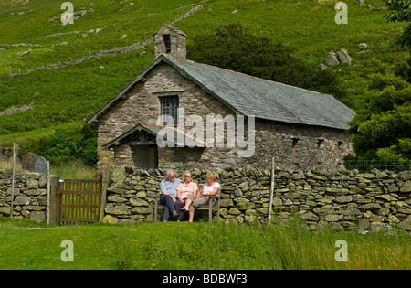 Die alte St. Martinskirche, Martindale, in der Nähe von Ullswater, Nationalpark Lake District, Cumbria, UK Stockfoto