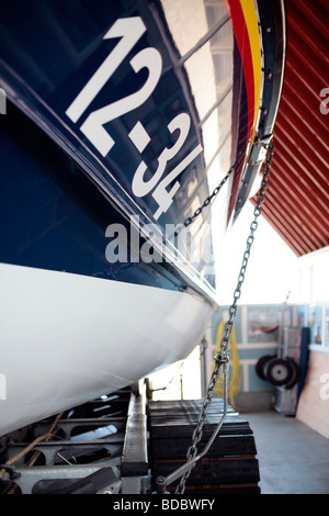 RNLI-Rettungsboot in Aldeburgh, Suffolk UK. Stockfoto
