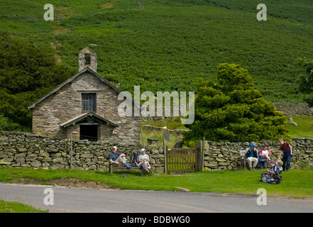 Die alte St. Martinskirche, Martindale, in der Nähe von Ullswater, Nationalpark Lake District, Cumbria, UK Stockfoto