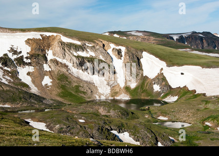 Alpensee entlang der Beartooth Highway in Wyoming Stockfoto