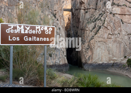 Garganta El Chorro Desfiladero De Los Gaitanes. Costa del Sol Malaga Provinz. Spanien. Europa Stockfoto