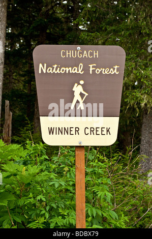 Wanderweg, Sieger Creek, Chugach National Forest, Alaska, USA Stockfoto
