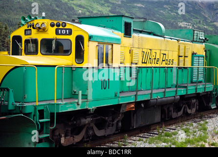 Die White Pass and Yukon Route Railway in Skagway, Alaska Stockfoto