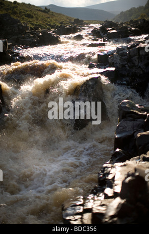 Hohe Kraft Wasserfall am Fluss Tees, Teesdale, Co-Durham Stockfoto