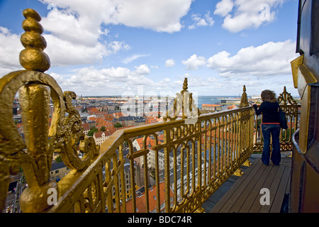 Ansicht von Kopenhagen von der Spitze der unser Retter-Kirche Stockfoto