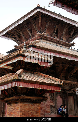 Geschnitzten Holzfassade Jagannath Tempel in der Nähe von Hanuman Dhoka Durbar Square Kathmandu Nepal. Stockfoto