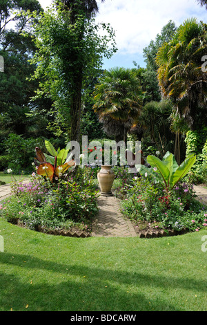 Abbotsbury subtropischen Gärten, in der Nähe von Weymouth, Dorset, UK. Landschaftsgärten. Stockfoto