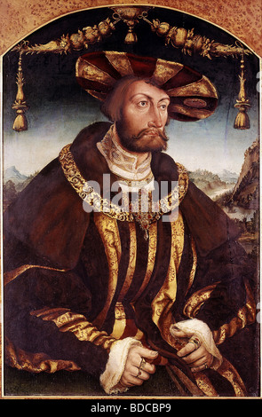 Wilhelm IV., 13.11.1493 - 7.3.1551, Herzog von Bayern 1508 - 1550, halbe Länge, Gemälde von Hans Wertinger (ca. 1470 - 1533), 1526, alte Pinakothek, München, Stockfoto