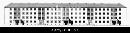 Ereignisse, Nationalsozialismus / Nationalsozialismus, Architektur, Deutschland, Berlin, NordCharlottenburg, Entwicklung am verlängerten Nonnendamm, Nordseite, entworfen vom Hauptplanungsamt, um 1938, Stockfoto