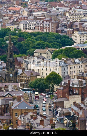 Blick über die Stadt Scarborough, North Yorkshire von Olivers Mount Stockfoto