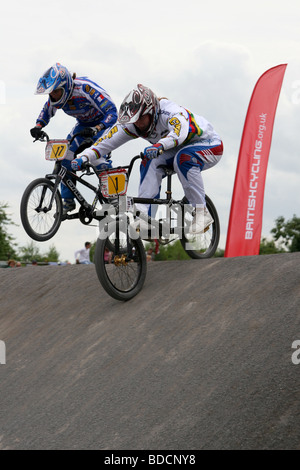 BMX-Rennen in Cheddar Stockfoto