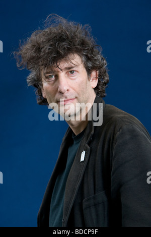 Neil Gaiman, Fantasy-Schriftsteller, beim Edinburgh International Book Festival, Edinburgh, Schottland Stockfoto