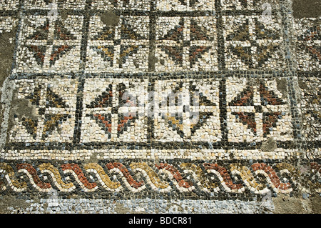 Mosaiken der römischen Villa von Pisoes in der Nähe von Beja Alentejo Portugal Stockfoto