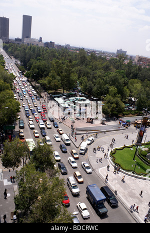 Staus auf Avenida Juarez im Zentrum von Mexiko-Stadt Stockfoto