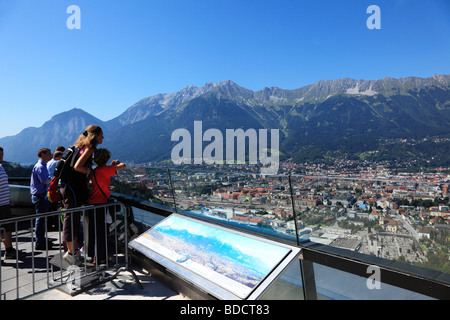 Blick von der Bergisel Sprungschanze, Innsbruck, Tirol, Austria, Europe Stockfoto