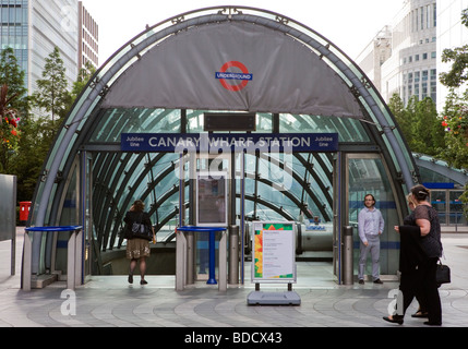 Canary Wharf u-Bahnstation Canary Wharf London Vereinigtes Königreich Samstag, 4. Juli 2009 Stockfoto