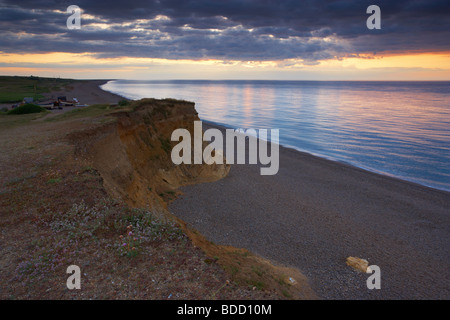 Einen Sommer Sonnenuntergang am Weybourne an der Nordküste Norfolk Stockfoto