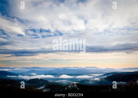 Morgendämmerung auf Waratah Lookout Hartz Mountains Nationalpark Tasmanien Australien Stockfoto