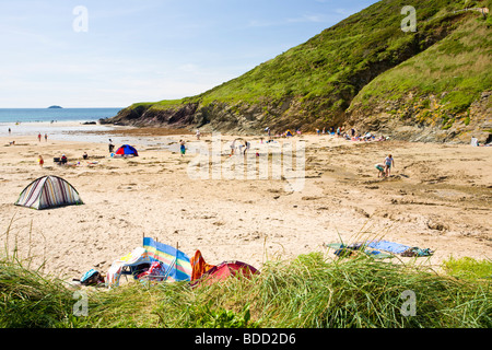 Pentireglaze Haven Beach, neues Polzeath, Cornwall, England, Vereinigtes Königreich Stockfoto