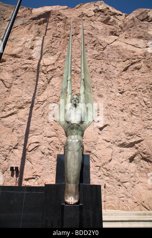 Hoover-Staudamm-Denkmal, geflügelte Figur der Republik von Oskar J.W. Hansen, Nevada, USA Stockfoto