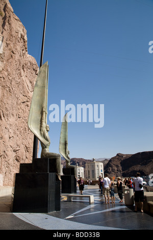 Hoover-Staudamm-Denkmal, geflügelte Figur der Republik von Oskar J.W. Hansen, Nevada, USA Stockfoto