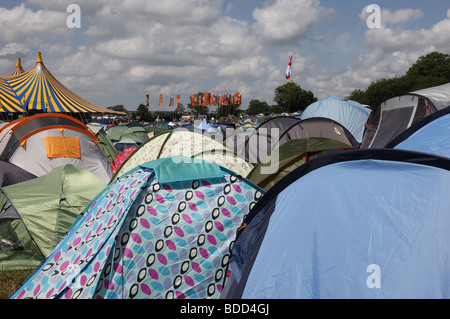 Glastonbury Festival 2009 camping Stockfoto