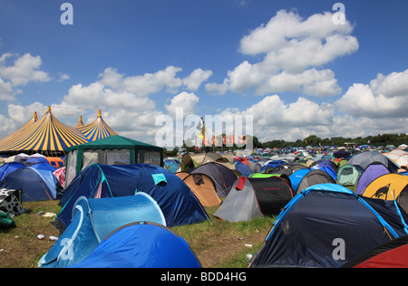 Glastonbury Festival 2009 Campingplatz Stockfoto