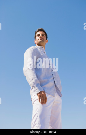 Mann am Strand Stockfoto