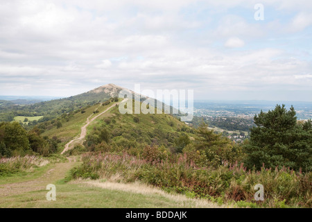 Wanderweg entlang des oberen Randes der Malvern hills Stockfoto